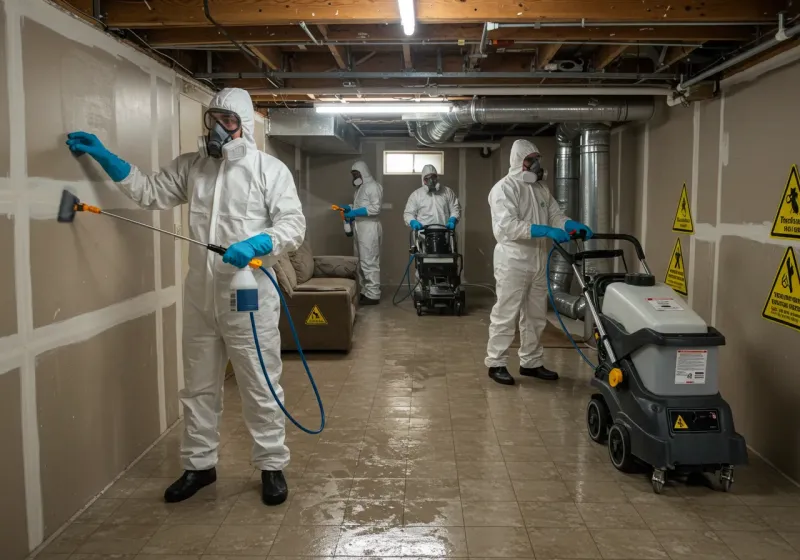 Basement Moisture Removal and Structural Drying process in Kings Mountain, NC